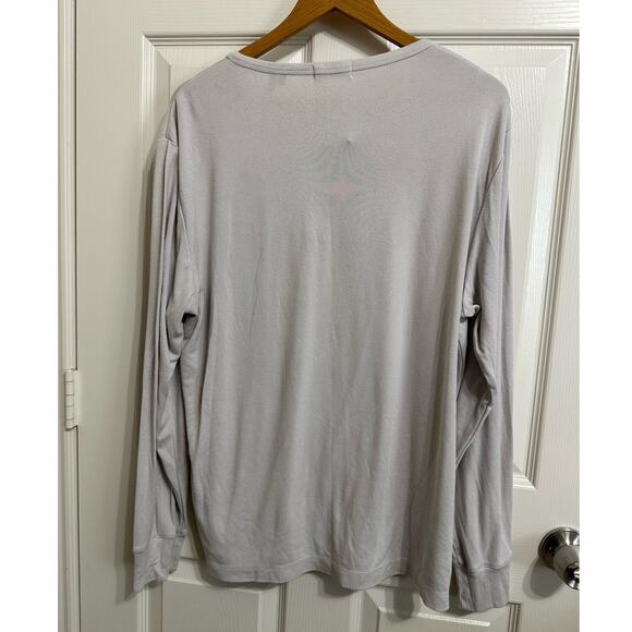 Theory Essence henley anemone milano Men's grey long sleeve tee size XL - Picture 5 of 5